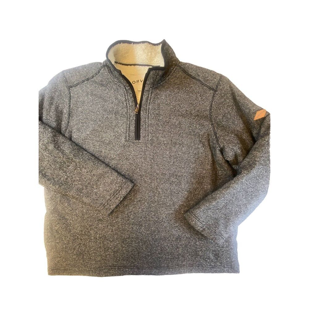 Orvis Classic Collection 1/4 Zip Sweater Jacket Mens XXL  SHERPA Lined Fleece